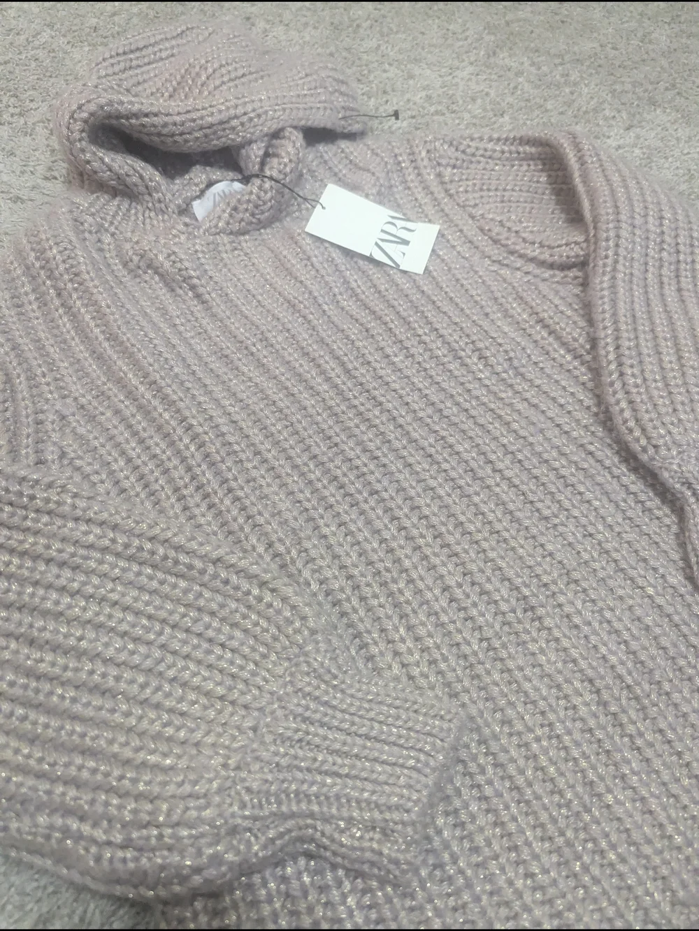 Zara Ribbed Hooded Turtleneck Sweater in Taupe